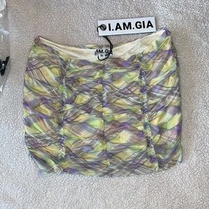 NWT I.AM.GIA PARTON MINI SKIRT - Purple check